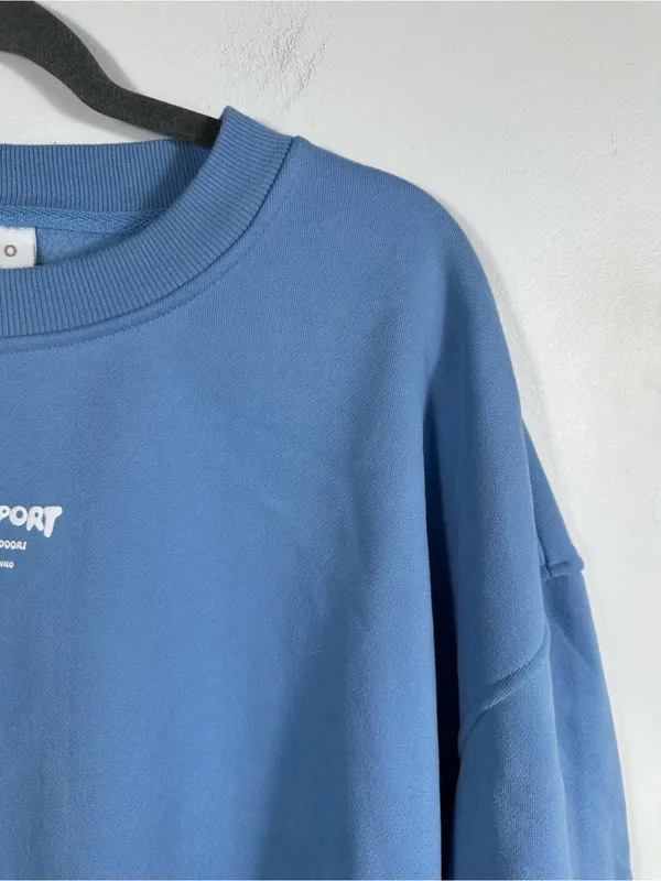 WILO The Label Blue Oversized Crewneck‎ Sweatshirt Pullover Size Medium - Image 5