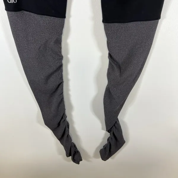Alo yoga goddess leggings black gray‎ womens S ribbed athletic dance - Image 6