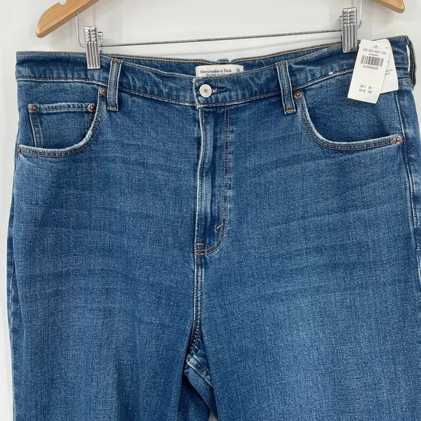 Abercrombie & Fitch Ankle Straight Womens Jeans Sz 18 Distressed Y2K High Rise - Image 2