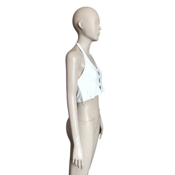 White Fox White Cutout Detail Crop Top - Image 3