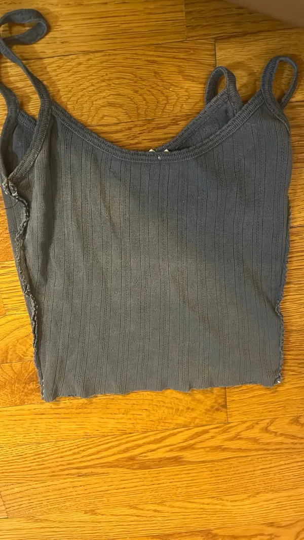 Brandy melville blue cropped tank top with bow - Image 2