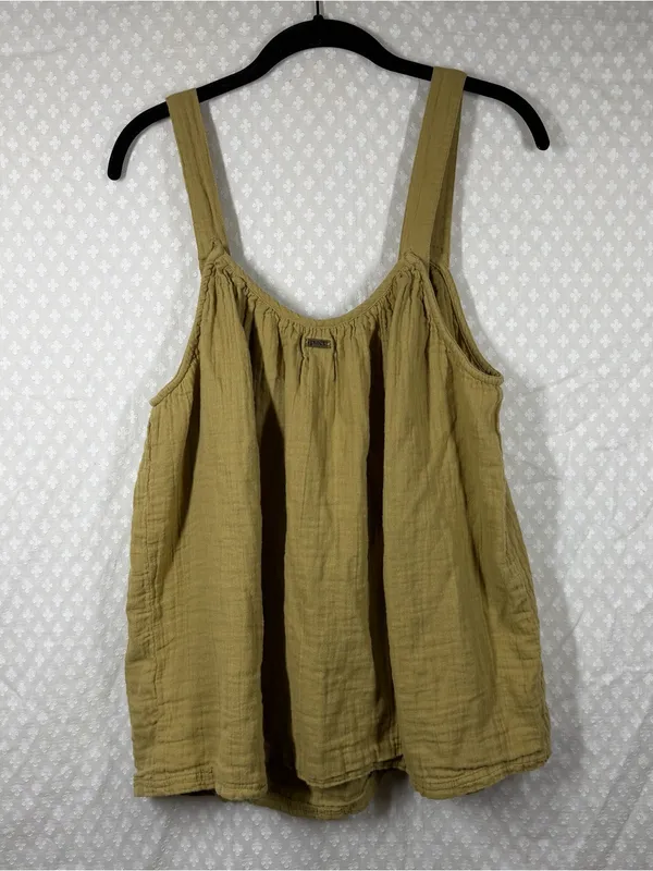 Pact Olive Green Organic Cotton Coastal Double Gauze Breezy Tank Top - Image 5
