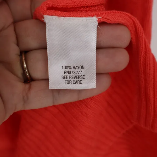 Apt 9 Womens Coral Orange Rayon Open Front Longline Cardigan Sweater Size M - Image 3