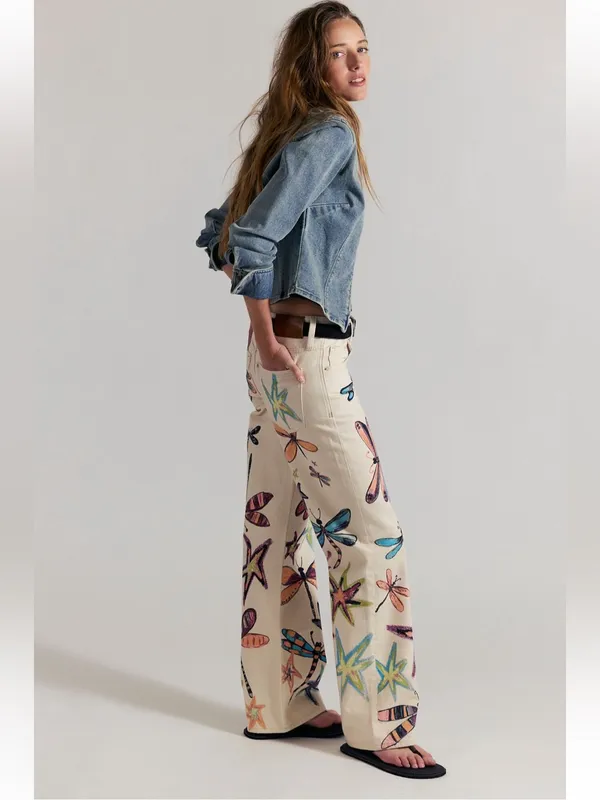 Free People Tennessee Low Rise Illusion Jeans- Dragonfly- size 28 - Image 2
