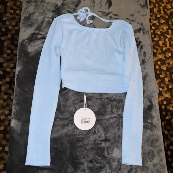 Princess Polly Skylar Long Sleeve Top in Blue Size 4 New with tag - Image 5