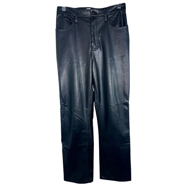 Abercrombie & Fitch The 90s Straight Ultra High Rise Black Pants Women Size 28 6 - Image 2