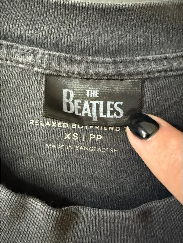 The Beatles Relaxed Boyfriend Tee XS Vintage Gray Graphic T-Shirt - Image 2