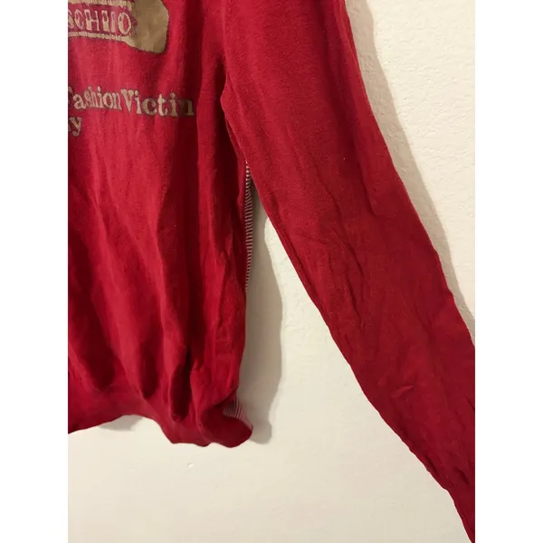 Moschino Sweater Women's Size XL Red Crewneck Pullover Jumper Luxe Designer Top - Image 6