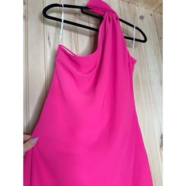 NWT Lulus Isloda Pink One-Shoulder Backless Sash Mini Dress Party Cocktail Sz M - Image 4
