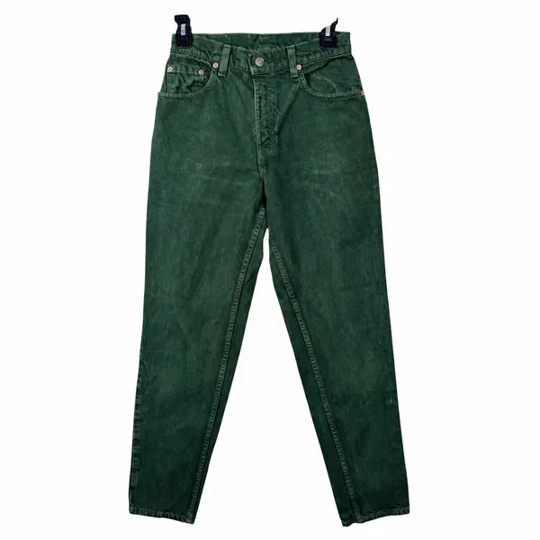 Vintage 90s Levis 550 Relaxed Fit Tapered Leg Green Jeans USA Made 5S High Waist - Image 6