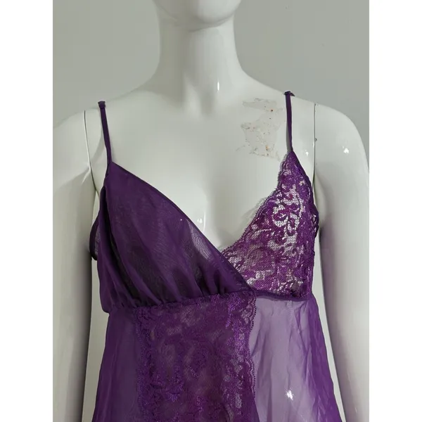 Victoria’s Secret Gold Label Vintage Purple Babydoll Nightie Women’s Size M 90s - Image 3
