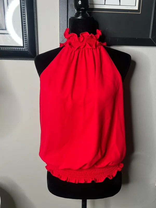 Amanda Uprichard Kimmie top in red‎ small $150 - Image 6