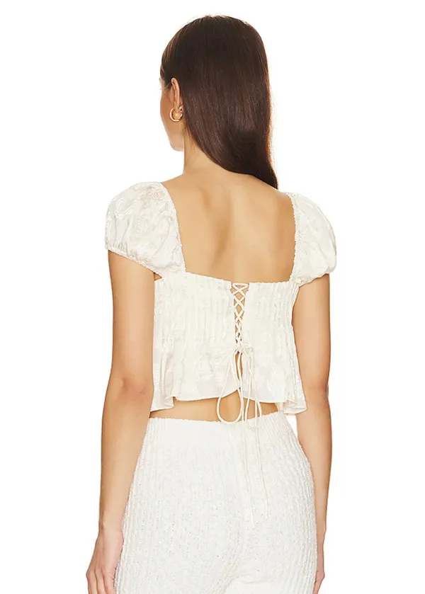 For Love & Lemons Cream Opal Lace Blouse - Image 3