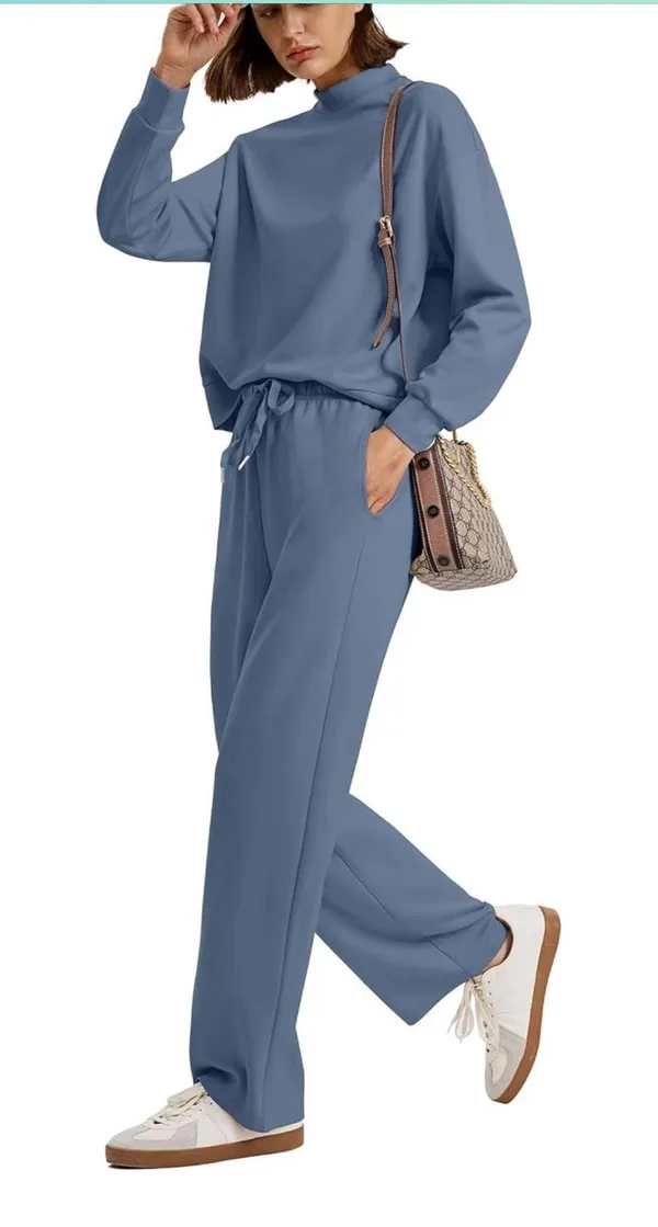 amazon blue two piece mock neck set - Image 2