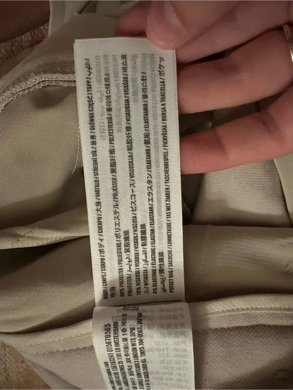 Abercrombie curve love sloane tailored pant beige 33P 16 SHORT wide leg trouser - Image 3