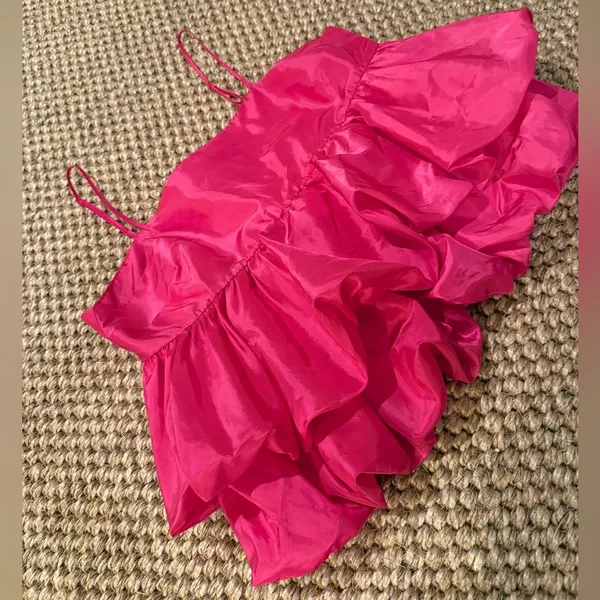 A new day Target magenta bubble ruffle pink tiered blouse women’s size XL - Image 4