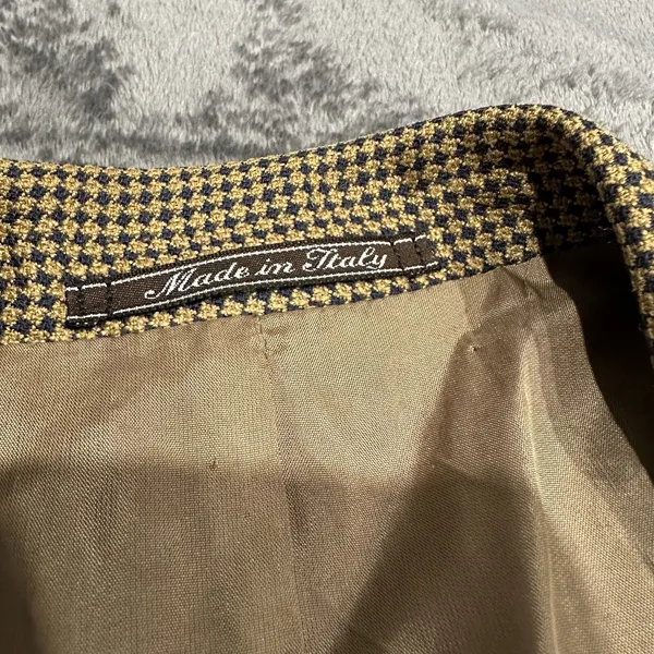 Lubiam Blazer Sports Coat Jacket Men's 50R Wool/Silk Plaid‎ Made In Italy - Image 3