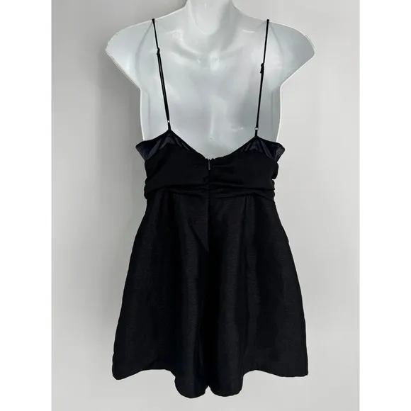 Free People Skylie‎ Saylor Romper Size 4 Black Velvet V Neck Sleeveless Playsuit - Image 5