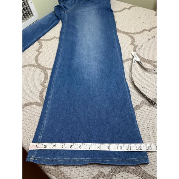 HALARA Flex High Waisted Pocket Baggy Wide Leg Blue Jeans, size Medium, 02775885 - Image 8