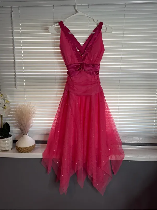 Hot Pink Tulle Coquette Dress | Fairycore Princess Prom Dress XS/S Petite - Image 2
