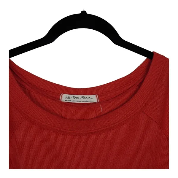 We The Free People Red Thermal Top Women Medium Thumbhole Slit Gorpcore - Image 4