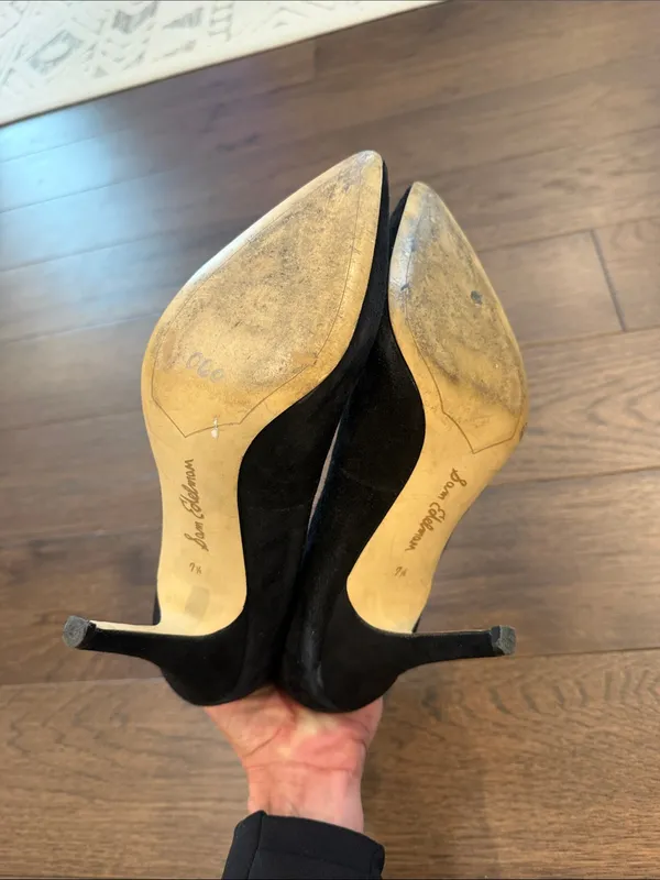 Sam Edelman Black Suede Pointed Toe Stiletto Pumps Size 7.5 - C61-014 - Image 5