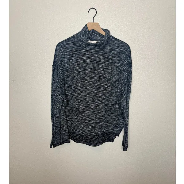 WE THE FREE PEOPLE Women's L SUNNY DAYS Mock Neck Thermal Long Sleeve Top Black - Image 6