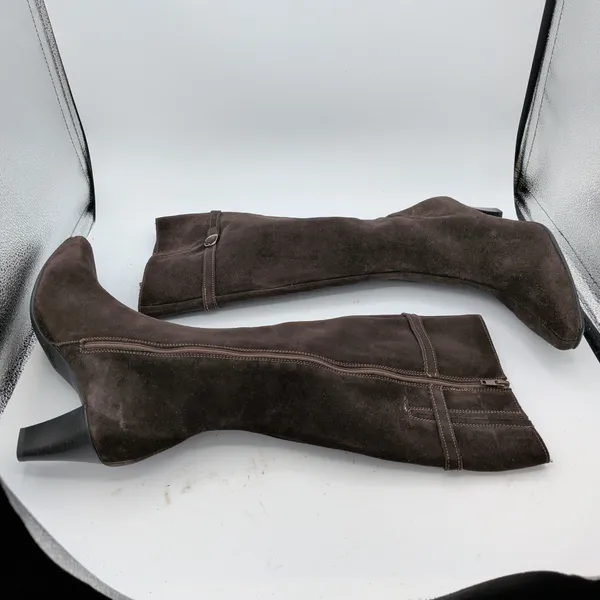 La Canadienne 28394 Dark Brown Suede Knee High Boots‎ Square Toe Womens 9.5 M - Image 3