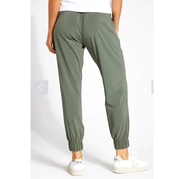 Vuori Women Small Villa Jogger Pants Army Green Stretch Sporty Silky Soft - Image 2