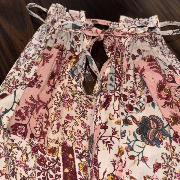 Anthropologie Drew Naomi Maxi Dress Med Tiered Patchwork Boho Beach Easter - Image 2