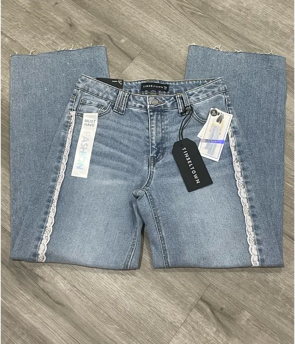 Mid rise baggy wide leg jeans Blue Size 29 - Image 3