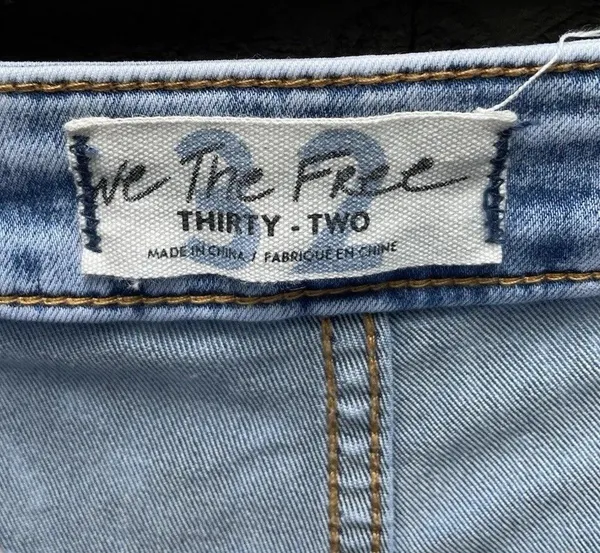 We The Free Just Float On Flare Jeans High Rise Bell Bottom Raw Hem 32x33 hippie - Image 8