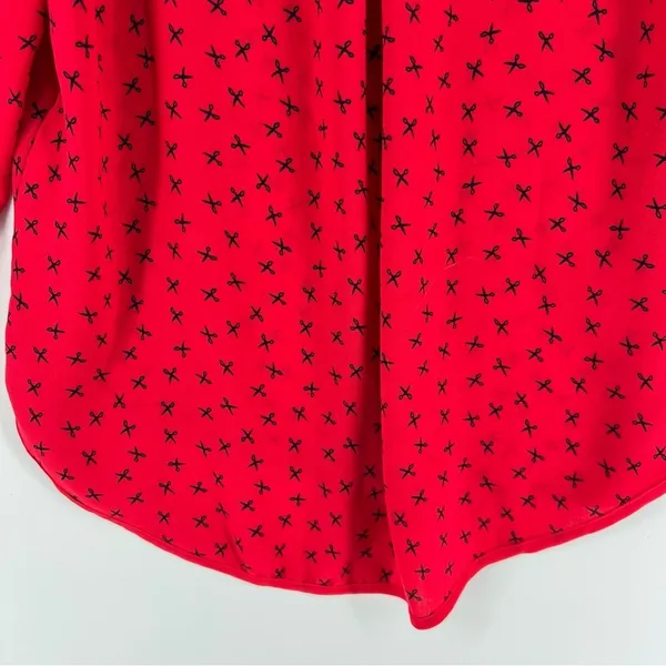 Vero Moda Novelty‎ Print Scissors Lightweight Chiffon V-Neck Top Hair Salon - Image 10