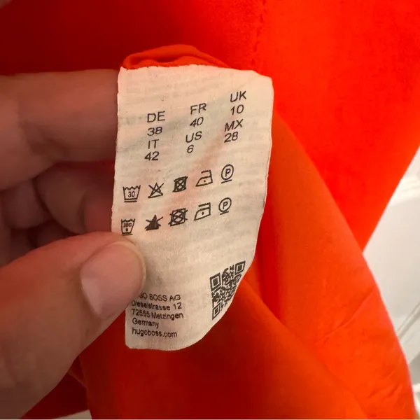 Boss Vibrant Orange Midi Dress - Image 7