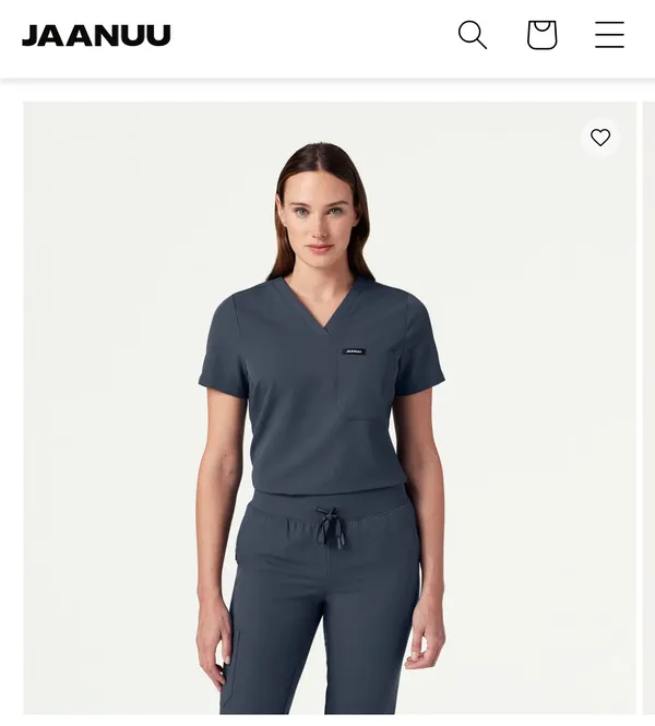 Jaanuu Scrub Top Gray Size XS - Image 2
