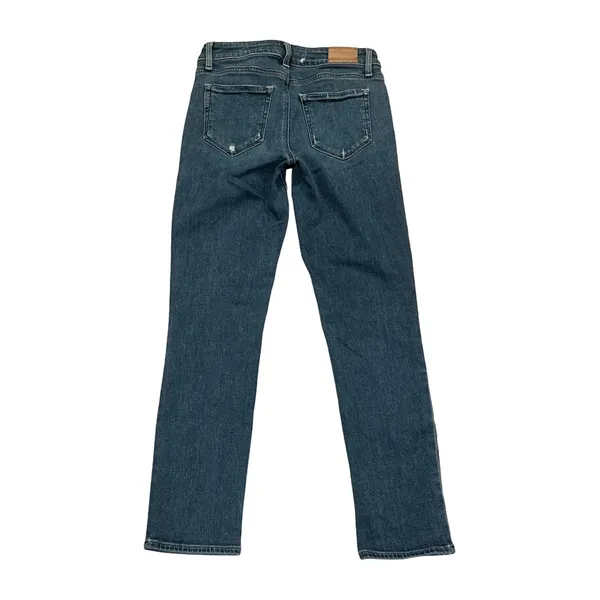 PAIGE Blue Distressed Denim Straight Leg Jeans Size 25 - Image 4