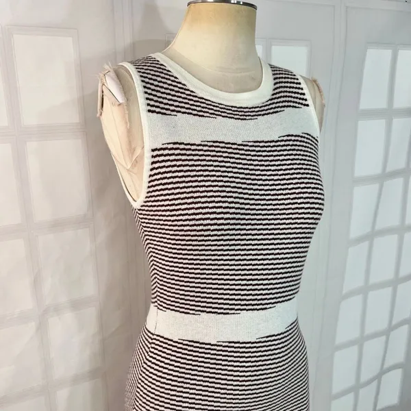 Petal & Pup Brown Stripe Kiah Knit Sleeveless Midi Bodycon Dress Size Large - Image 2