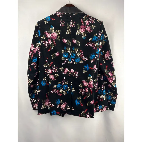 Women’s Lane Bryant Size 16 Black Floral Velvet Blazer - Image 3