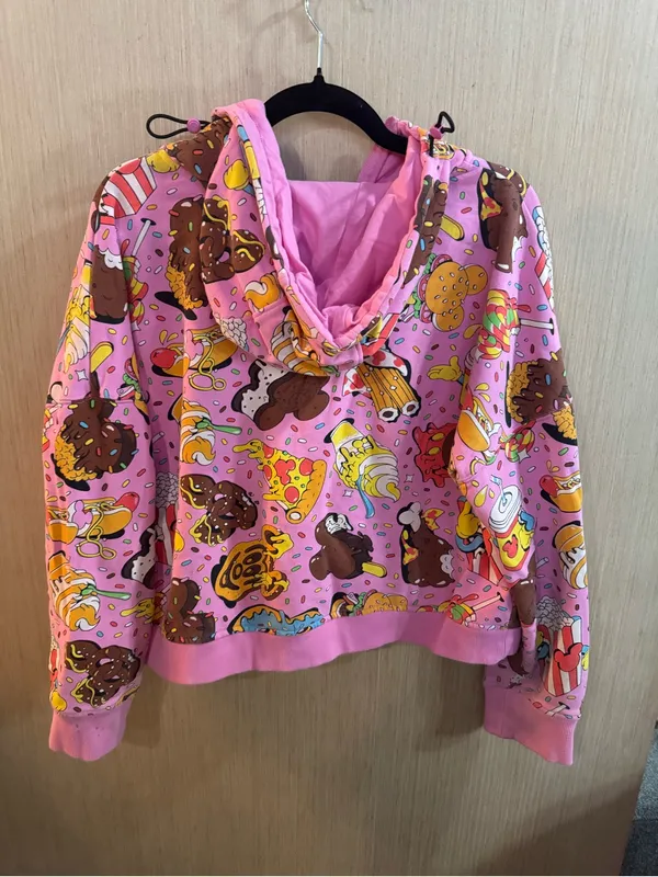 Women’s Disney Eats Snack Pink Quarter Zip Hoodie Size XL - Image 4