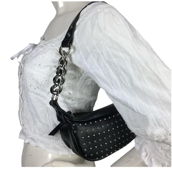 Urban Outfitters Studded Chain Strap Mini Bag Black - Image 2