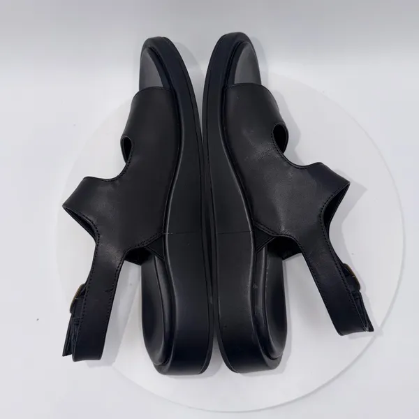 Vionic Madera Black Leather Slingback Platform Sandals Women's 8.5 Comfort Arch - Image 4