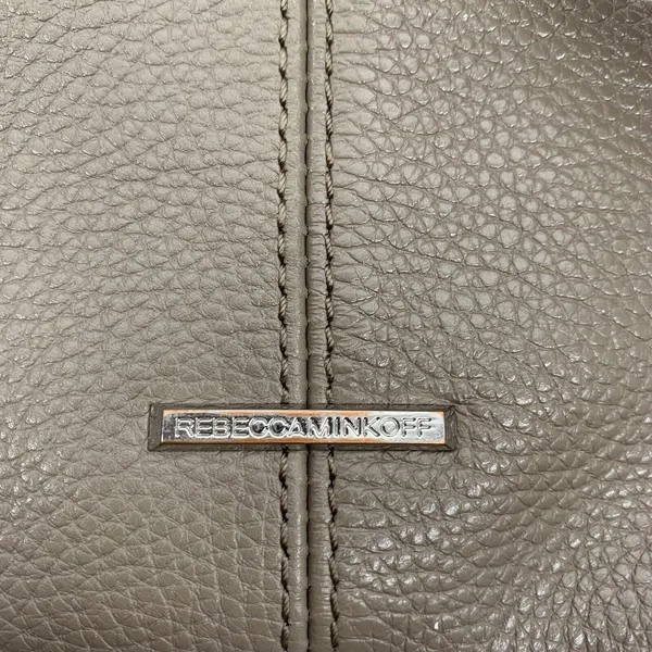Rebecca Minkoff Reagan Taupe Pebbled Leather Crossbody Hobo Bag Silver Hardware - Image 4