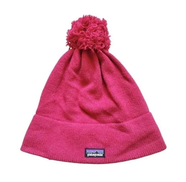 Patagonia Beanie Women One Size Pink Pom Pom Unisex Winter Hat Wool Blend Ski - Image 5