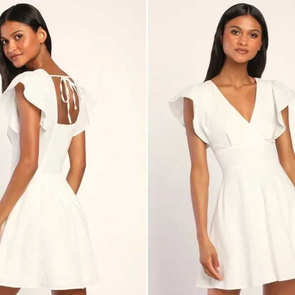 LULU's Bachelorette Engagement Bridal Shower Honeymoon Flirty Mini Dress - Image 4