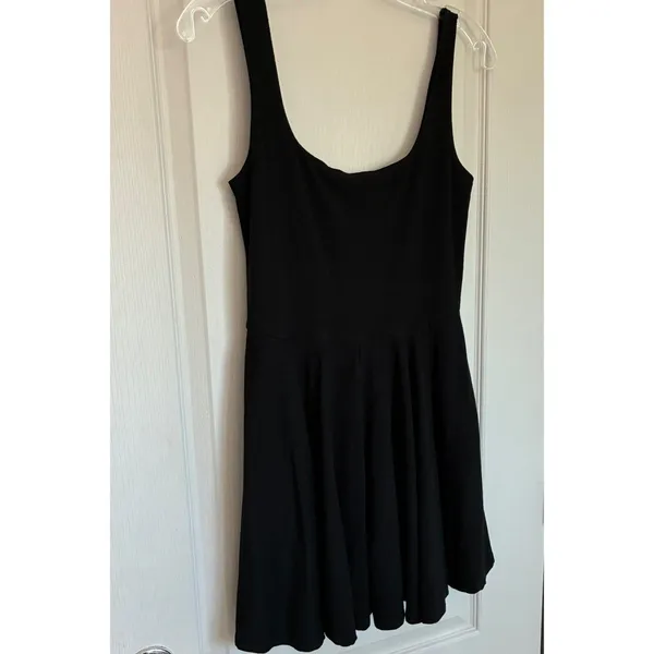 Reformation Dakota Knit Mini Dress Black Tencel‎ Lyocell Fit Flare Size M - Image 11