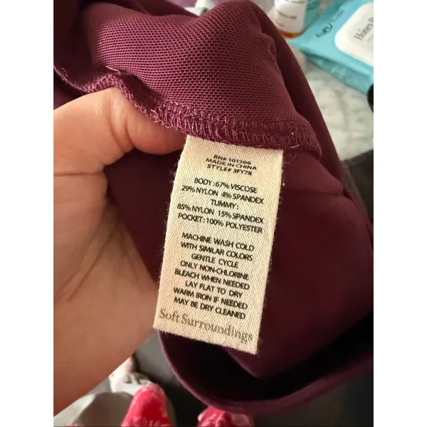 Soft Surroundings Women’s PXS Maroon Pull on Pants Stretchy - Image 6