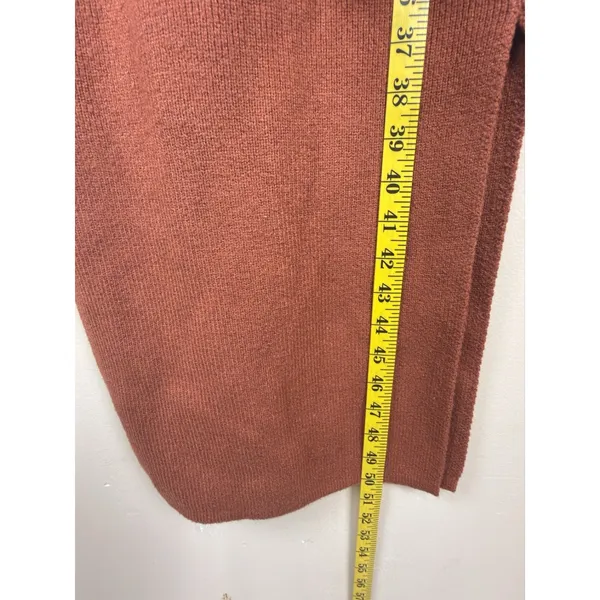 Petal + Pup Knit Sweater Midi Dress Size 2 Rust Terracotta V Neck Long Sleeve - Image 13