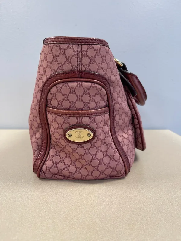 Celine Macadam Canvas and Leather Boogie Handbag in Red - Preowned - Image 3