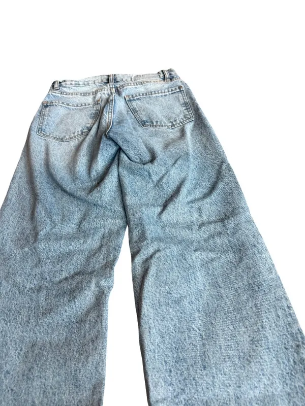 Revice High Waisted Straight Leg Jeans Distressed Light Wash Denim Size 25 Women - Image 12