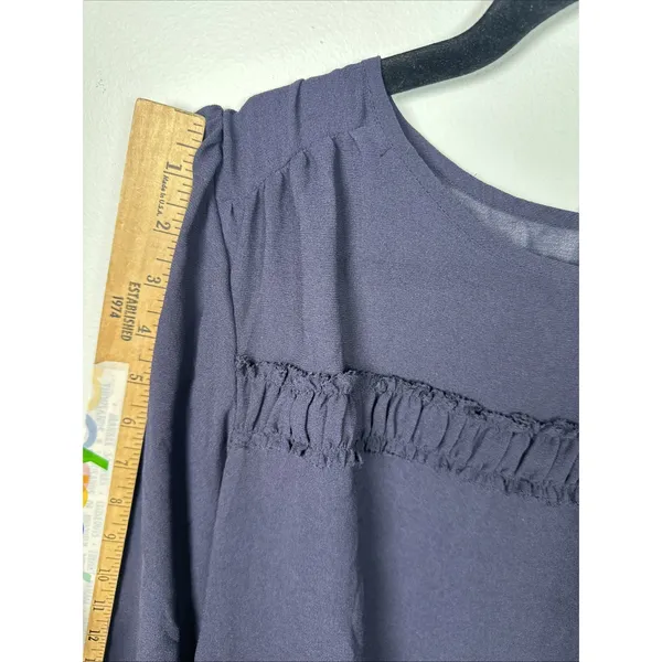 NWT Gap 2009 Top Womens Medium Blue Sheer‎ 3/4 Sleeve Blouse Lightweight - Image 16